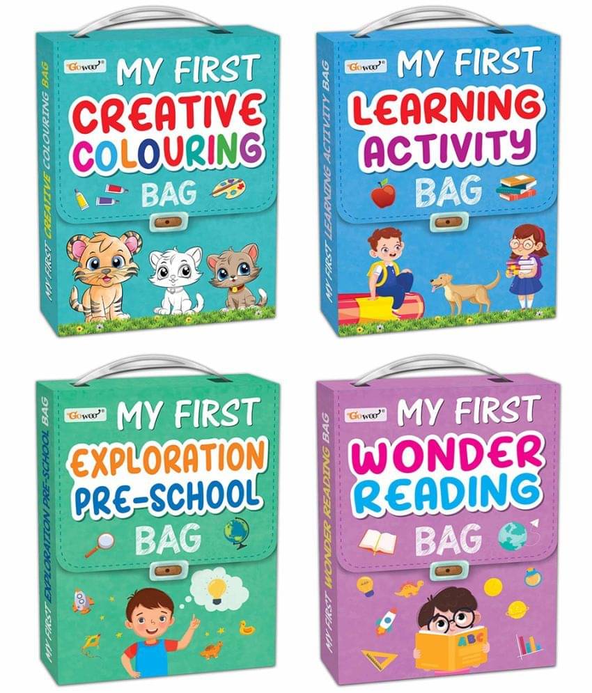 My first Creative colouring, learning Activity, Exploration Preschool and Wonder Reading bags : Eary Learning Picture Book, Educational Learning books, Story reading collection|Pack of 4 learning bags My first Creative colouring, learning Activity, Exploration Preschool and Wonder Reading bags : Eary Learning Picture Book, Educational Learning books, Story reading collection|Pack of 4 learning bags