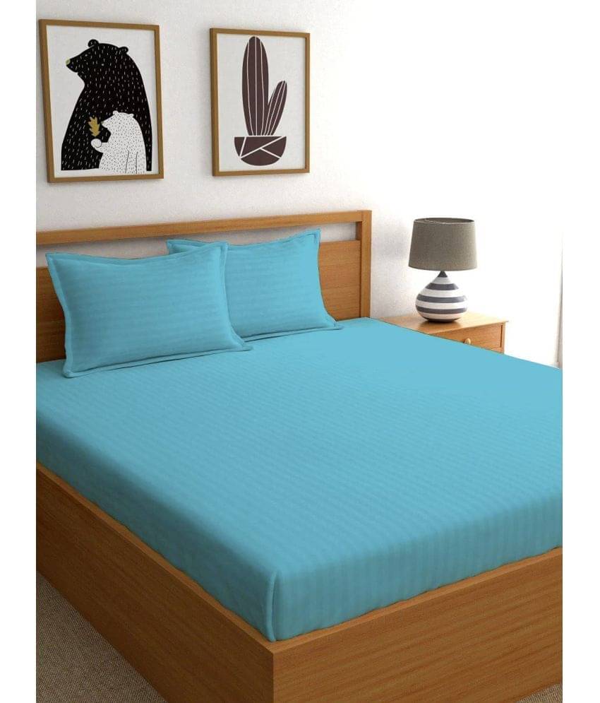     			Neekshaa Satin 1 Double Bedsheet with 2 Pillow Covers ( Sky Blue )