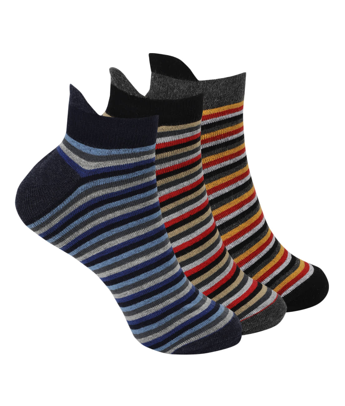 PLAE Cotton Men's Striped Multicolor Low Cut Socks ( Pack of 3 ) - Socks | Buy online on ZillyBuy