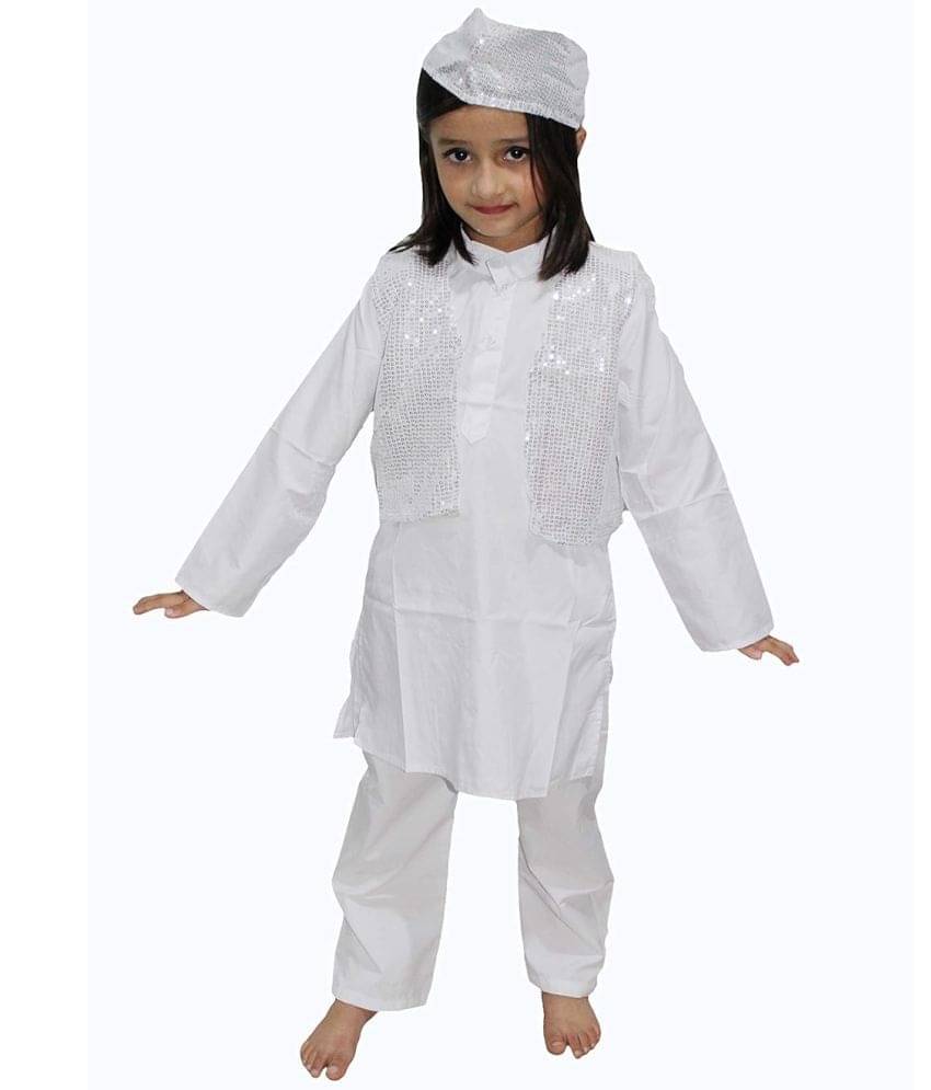     			Qawali Jacket For Dance Costume, Qawwali Dress (Only Jacket) - Silver, 3-4 Yrs
