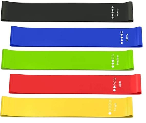     			Resistance Bands Set for Men and Women, Pack of 5 Different Levels Elastic Band for Home Gym Long Exercise Workout – Great Fitness Equipment for Training, Pack of 1