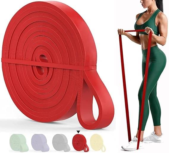 Resistance Bands for Workout for Men and Women Resistance Band Set & Exercise Band for Home Gym Fitness Pull Up Band & Toning Band 100% Natural, Pack of 1 (Red)     			Resistance Bands for Workout for Men and Women Resistance Band Set & Exercise Band for Home Gym Fitness Pull Up Band & Toning Band 100% Natural, Pack of 1 (Red)