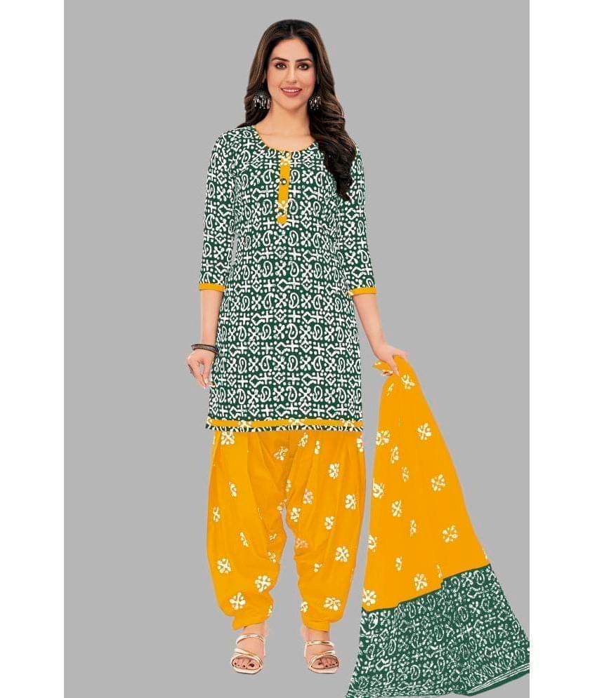 SIMMU Unstitched Cotton Printed Dress Material - Green ( Pack of 1 ) SIMMU Unstitched Cotton Printed Dress Material - Green ( Pack of 1 )