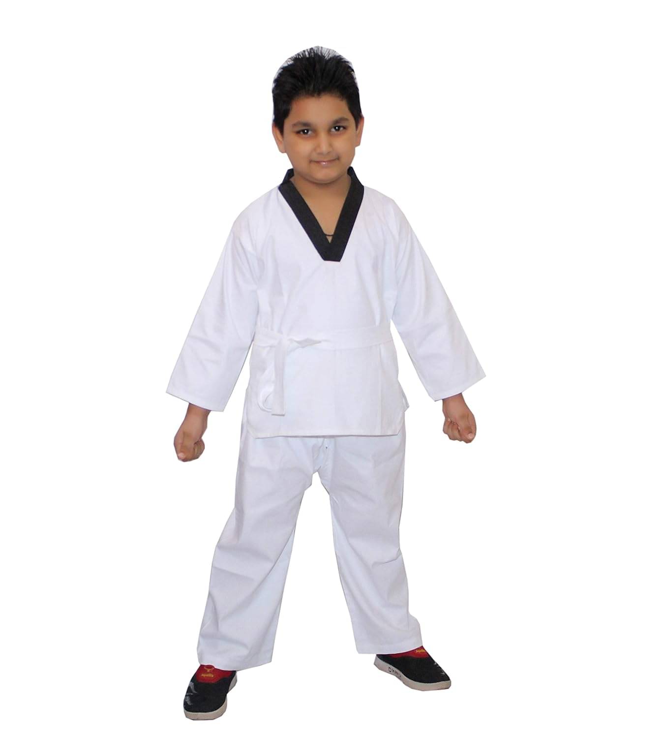     			Taekwondo Costume For Boys & Girls, White Martial Arts Dress - White, 3-4 Years