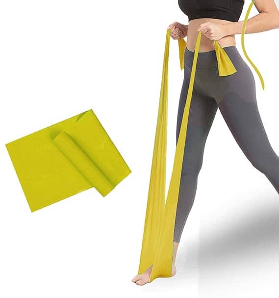 Yoga Band, Resistance Exercise Band for Training Latex-Free Anti-Allergic & Tear-Resistant TheraBand for Exercise, Stretching, Workout & Physiotherapy (Yellow) Pack of 1 - Sports and Fitness Equipment | Buy online on ZillyBuy