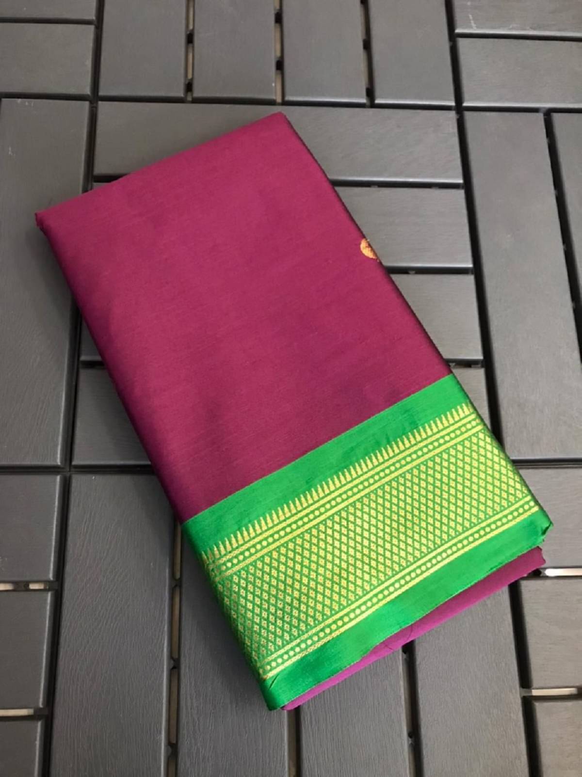 A TO Z CART Cotton Silk Embellished Saree With Unstitched Blouse Piece ( Purple ) A TO Z CART Cotton Silk Embellished Saree With Unstitched Blouse Piece ( Purple )