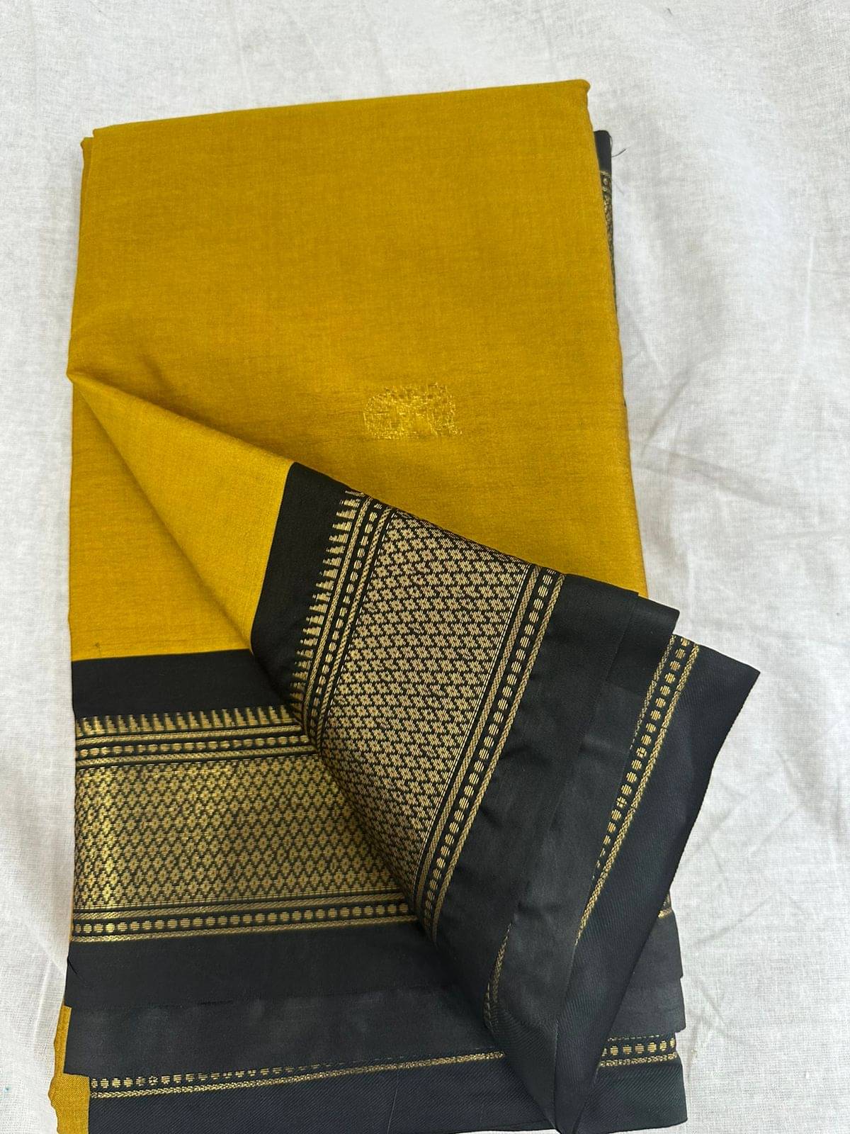     			A TO Z CART Cotton Silk Embellished Saree With Unstitched Blouse Piece ( Mustard )