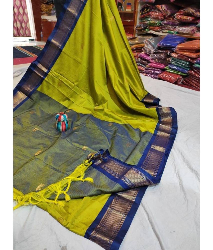 A TO Z CART Cotton Silk Embellished Saree With Unstitched Blouse Piece ( Light Green ) A TO Z CART Cotton Silk Embellished Saree With Unstitched Blouse Piece ( Light Green )