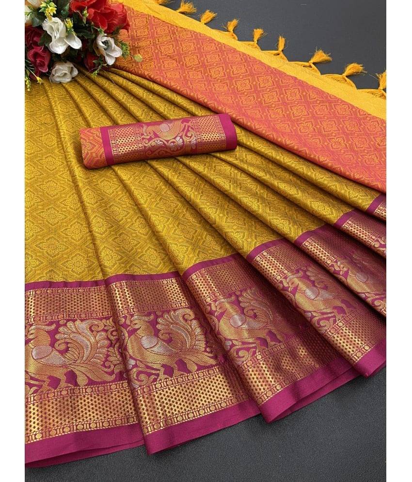 A TO Z CART Jacquard Embellished Saree With Unstitched Blouse Piece ( Fluorescent Pink ) A TO Z CART Jacquard Embellished Saree With Unstitched Blouse Piece ( Fluorescent Pink )