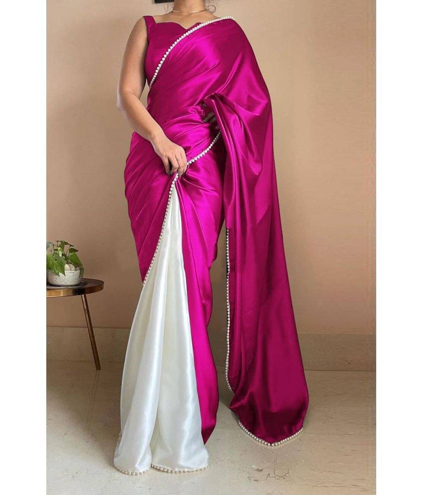 A TO Z CART Satin Embellished Saree With Unstitched Blouse Piece ( Black ) A TO Z CART Satin Embellished Saree With Unstitched Blouse Piece ( Black )
