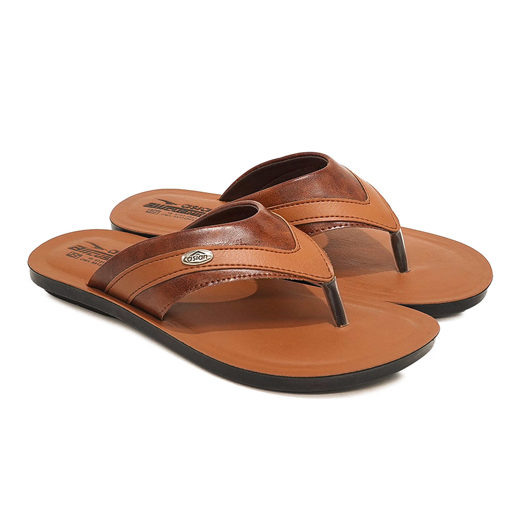     			ASIAN Tan Men's Leather Slipper