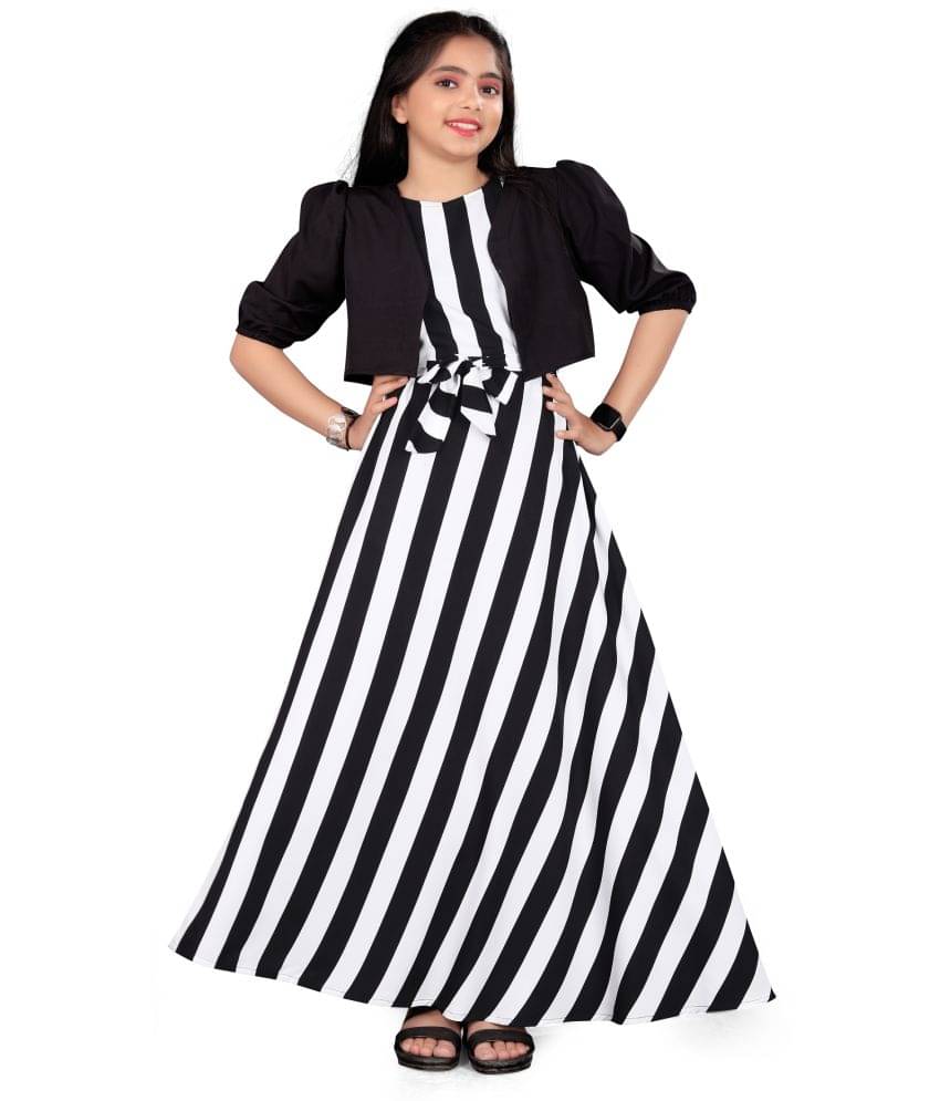 Aarya Creation Crepe Fit And Flare Dress For Girls ( Pack of 1 , Black ) Aarya Creation Crepe Fit And Flare Dress For Girls ( Pack of 1 , Black )