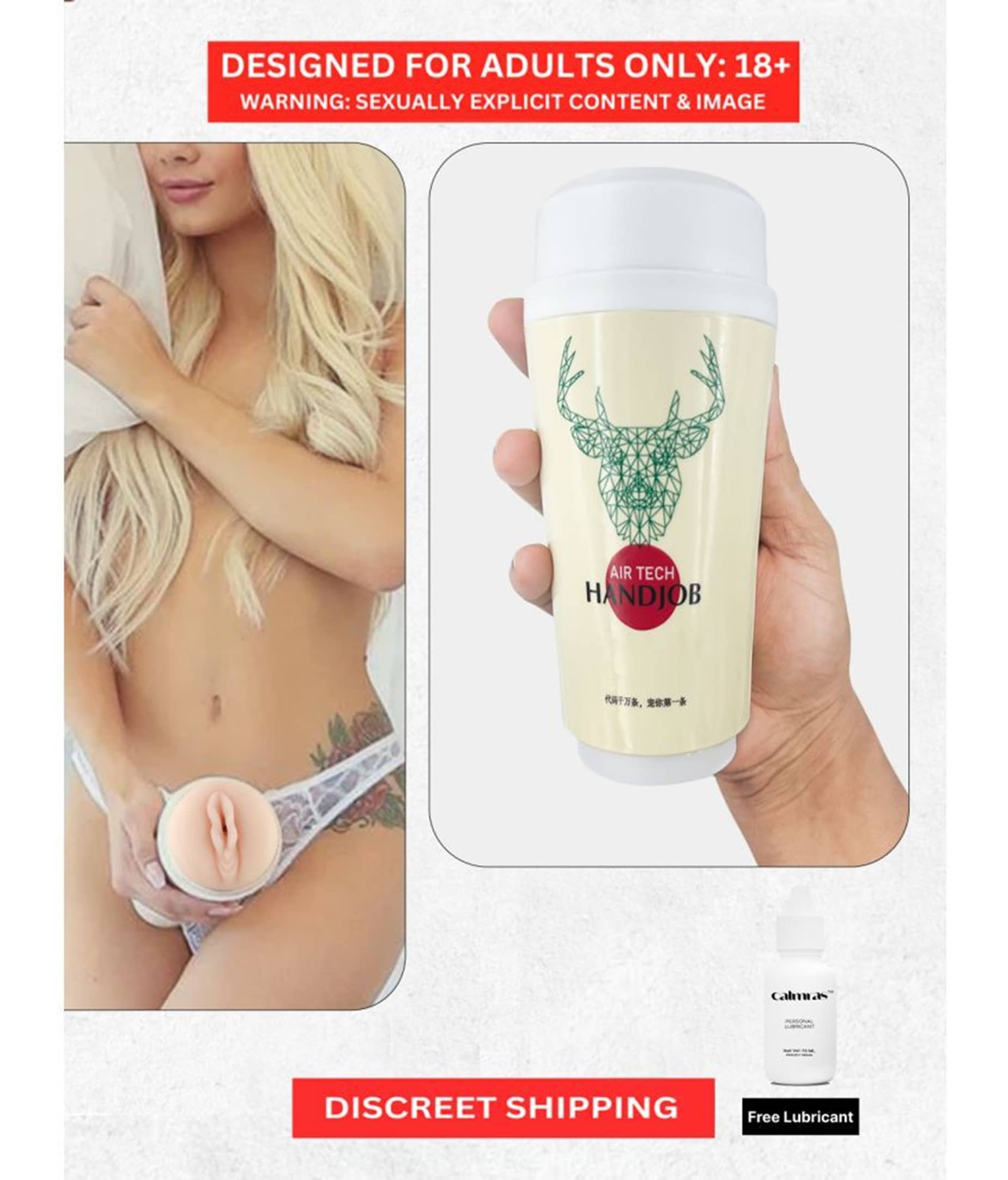Airtech Self-Pleasure Device - High Quality Soft Silicon Masturbator and Flexible Design for Men