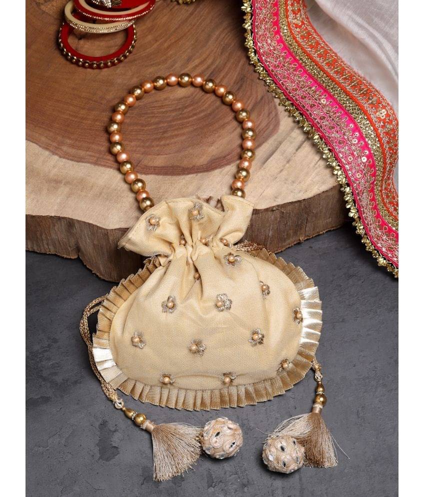     			Anekaant Gold Silk Potli