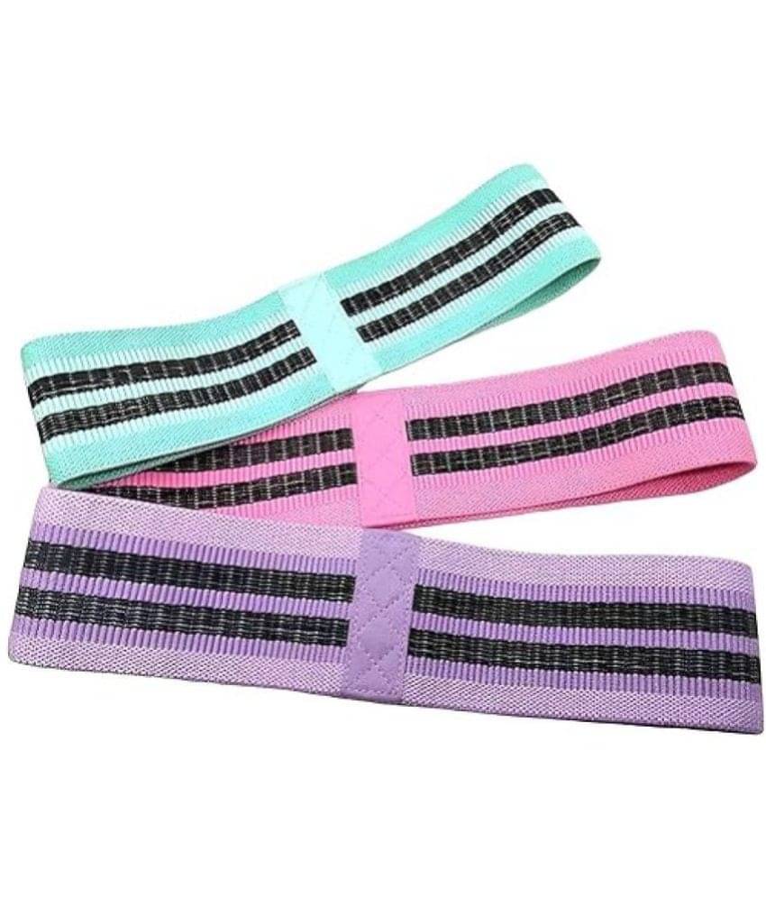     			Anti Slip Fabric Resistance Loop Bands for Legs  Squats Thighs HIPS Glutes Booty Workout Yoga Pilates Exercise at Home Gym, set 3
