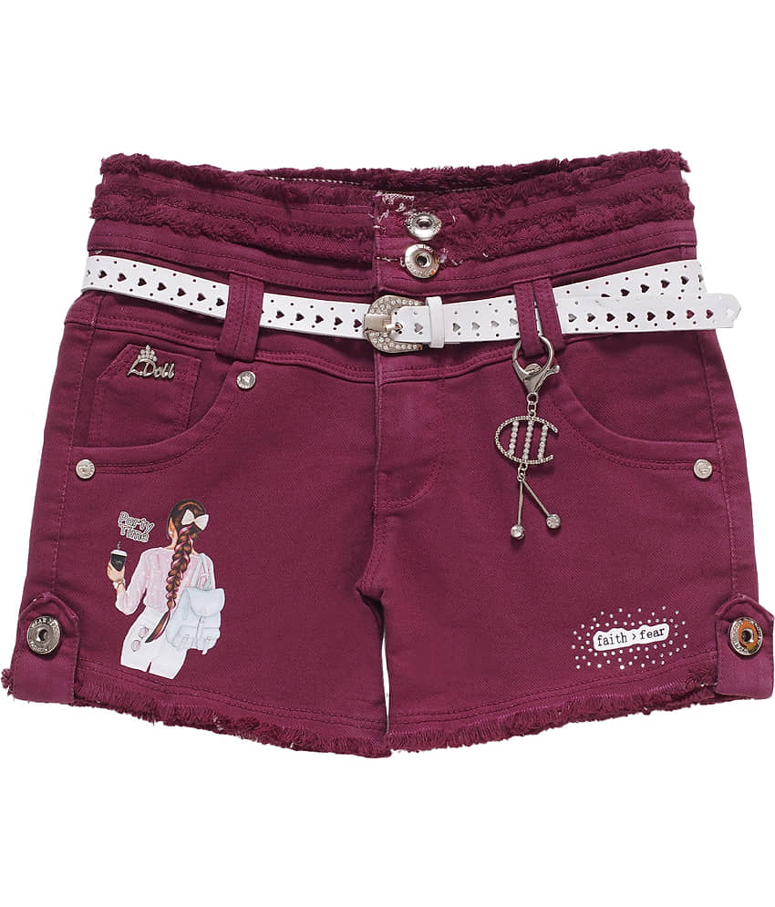 Arshia Fashions Pack of 1 Girls Denim Hot Pants ( Orange ) - Shorts | Buy online on ZillyBuy