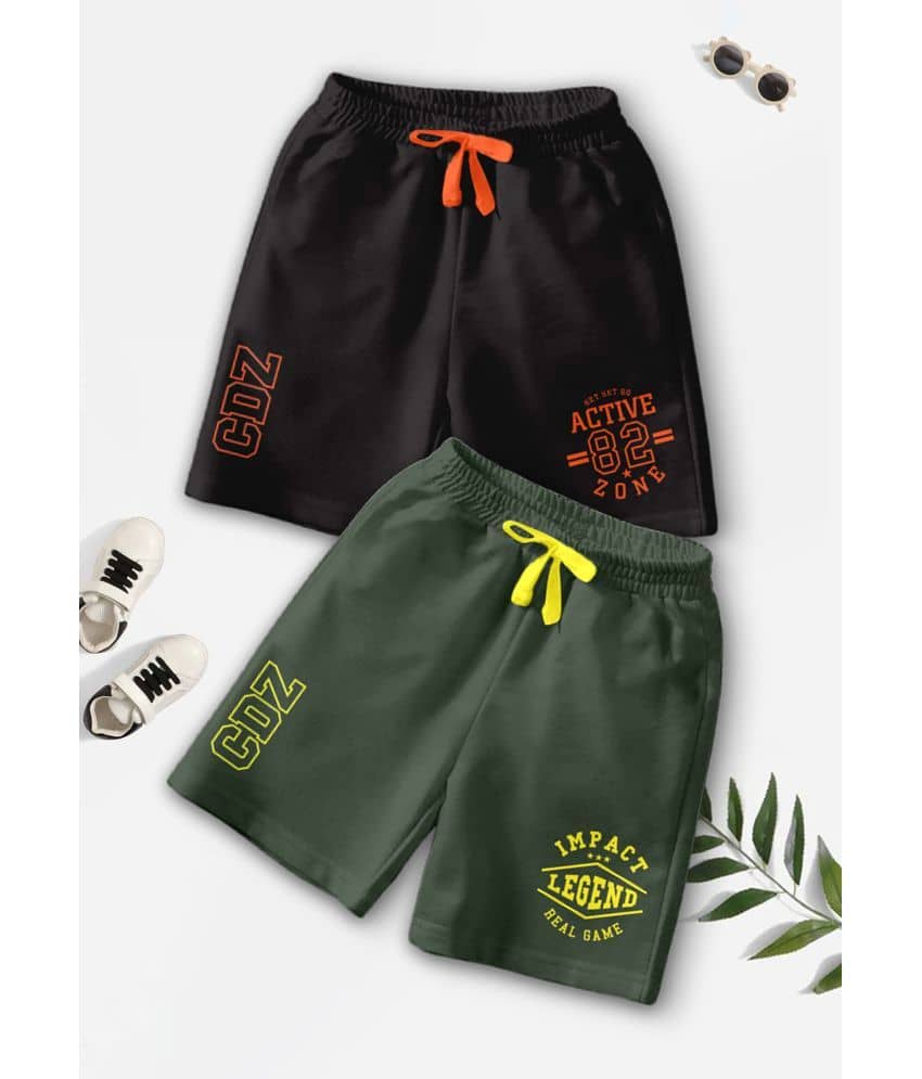 CODEZ Pack of 2 Cotton Blend Shorts For Boys ( Multicolor ) - Shorts | Buy online on ZillyBuy
