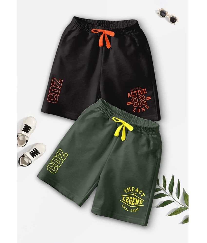 CODEZ Pack of 2 Cotton Blend Shorts For Boys ( Multicolor ) - Shorts | Buy online on ZillyBuy