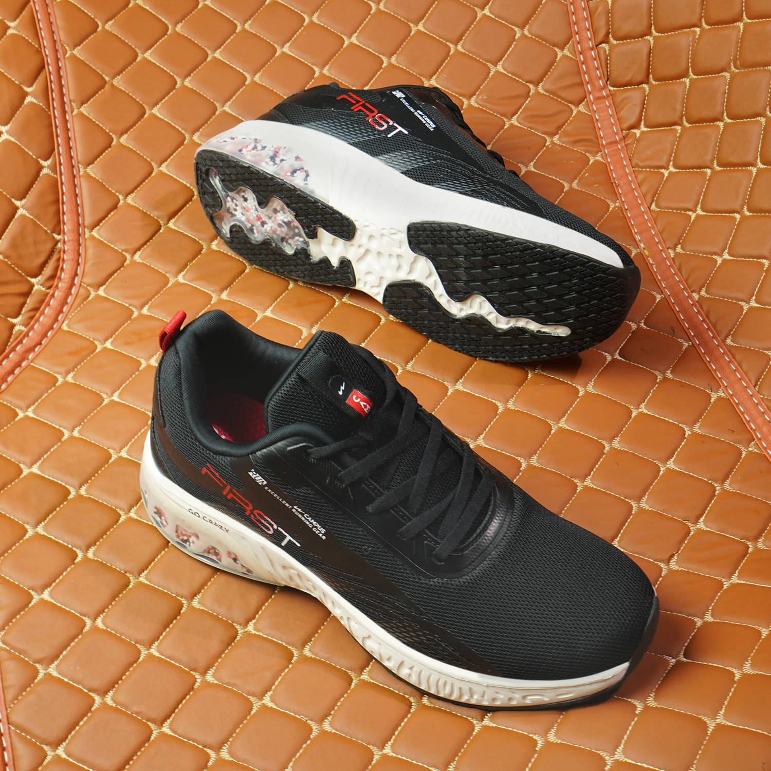     			Campus First Black Men's Sports Running Shoes