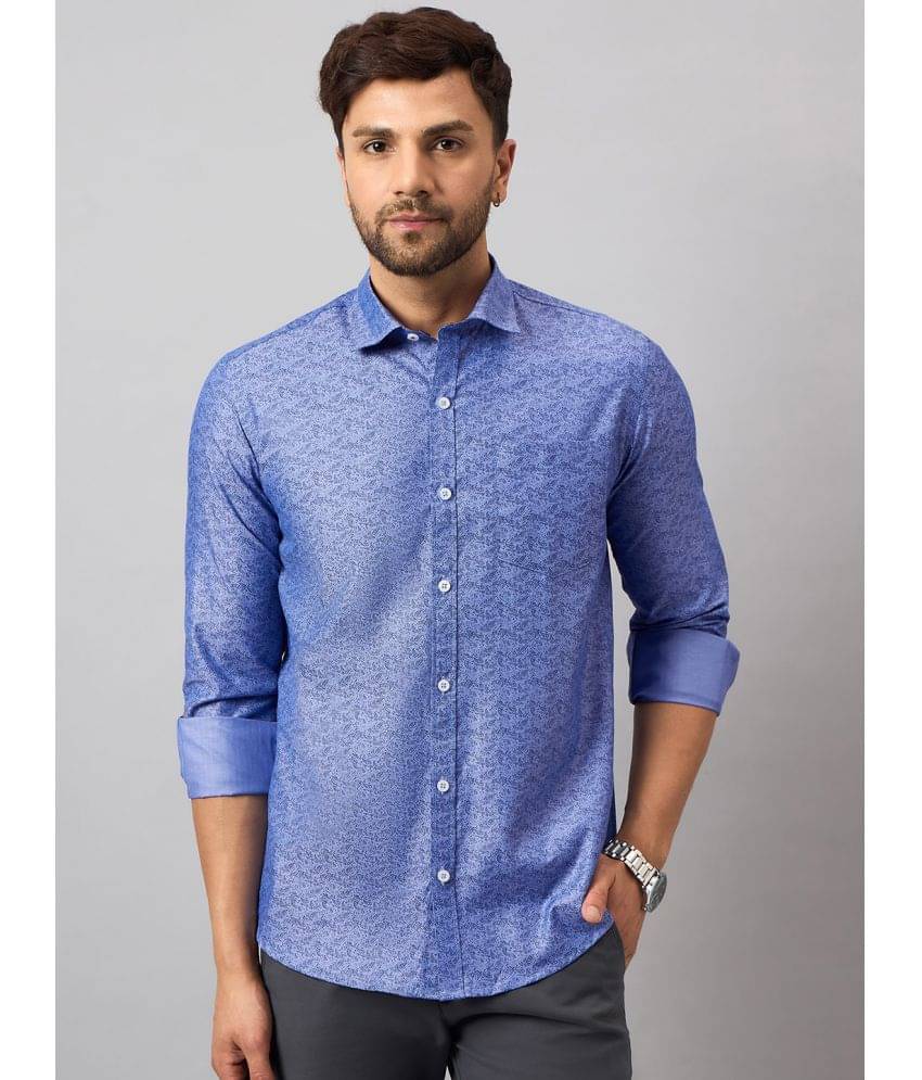     			Club York Cotton Blend Regular Fit Printed Full Sleeves Men's Casual Shirt - Blue ( Pack of 1 )