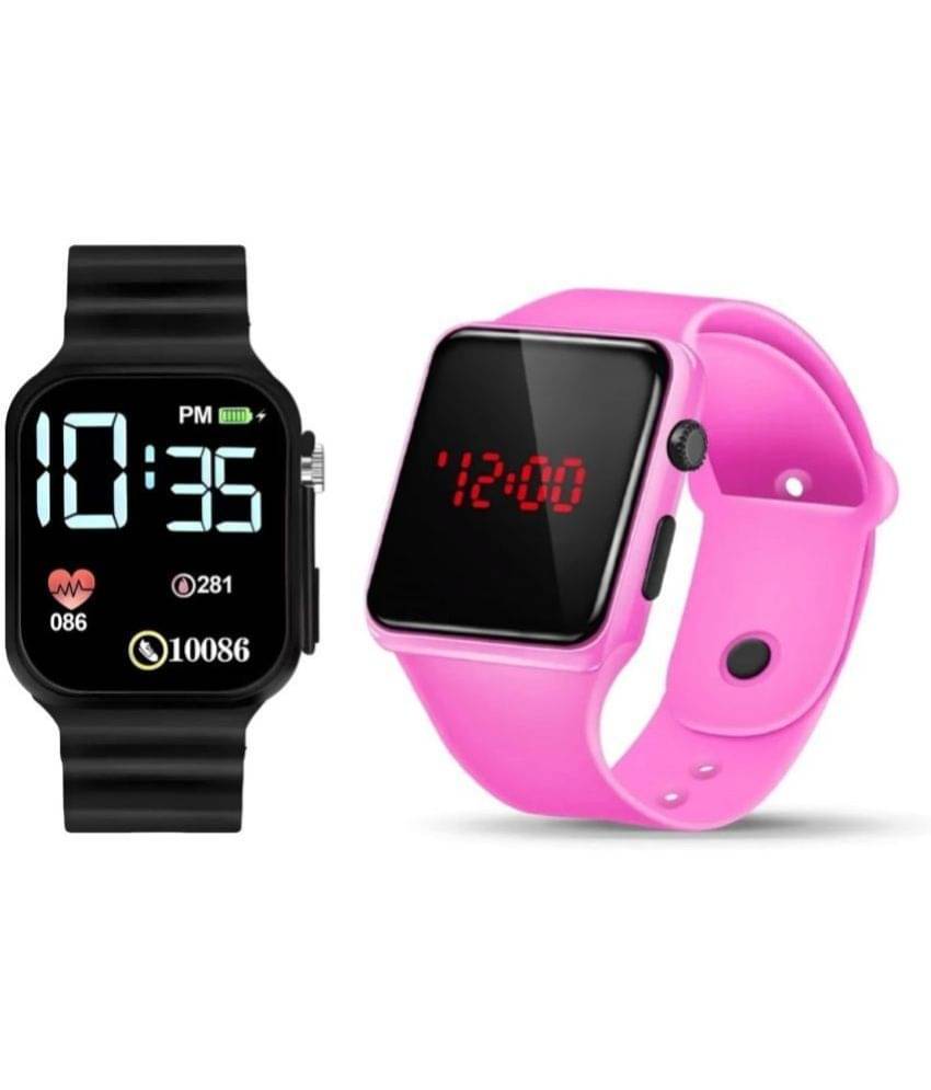     			DECLASSE Black Rubber Digital Men's Watch