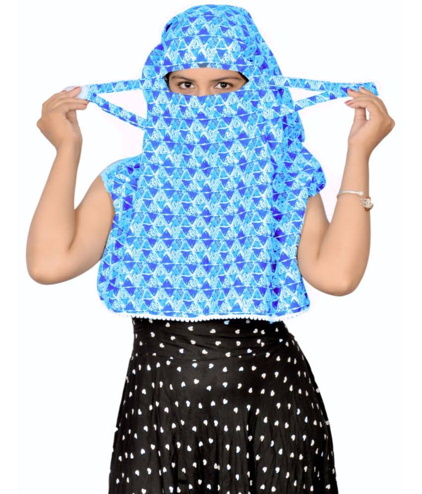 DEEPNYRA - LIVING STYLE Blue Cotton Women's Scarf ( Pack of 1 ) - Dupattas & Shawls | Buy online on ZillyBuy