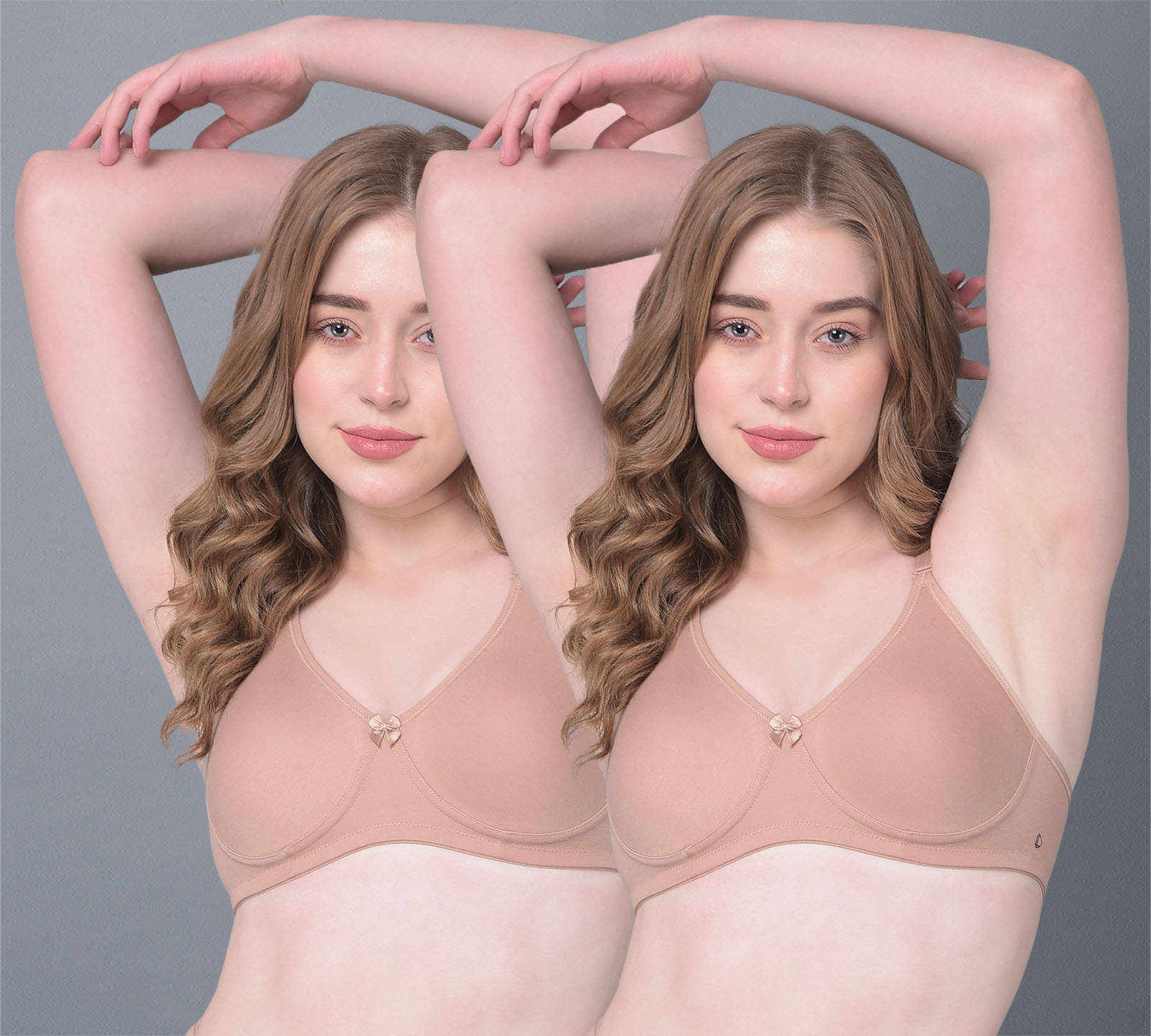     			Dollar Missy Pack of 2 Cotton Women's T-Shirt Bra ( Beige ) DTS-2152-ROB-PO2