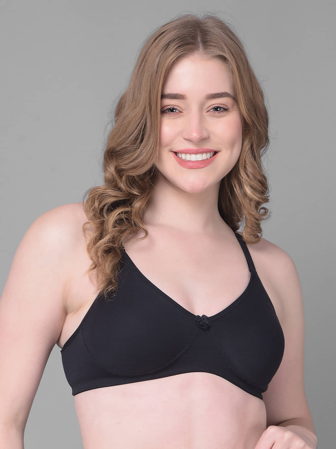 Dollar Missy Black Cotton Non Padded Women's T-Shirt Bra ( Pack of 1 )