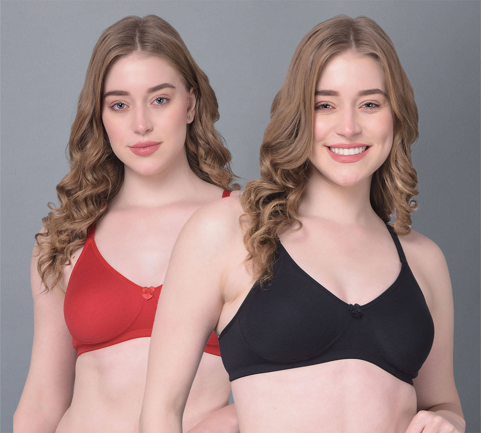    			Dollar Missy Pack of 2 Cotton Women's T-Shirt Bra ( Multicolor ) DTS-2152-BK-RC-PO2
