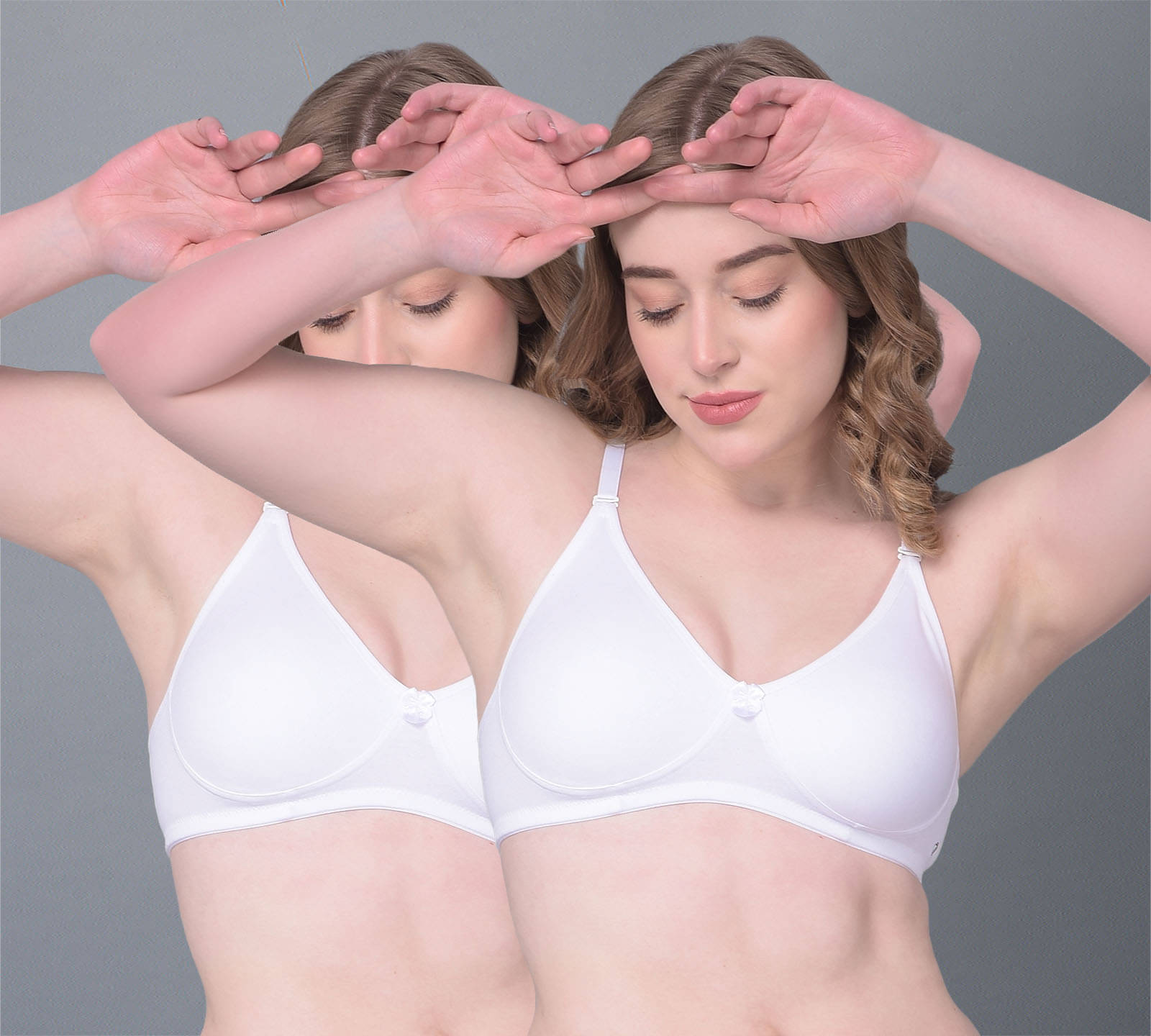     			Dollar Missy Pack of 2 Cotton Women's T-Shirt Bra ( White ) DTS-2152-WHT-PO2