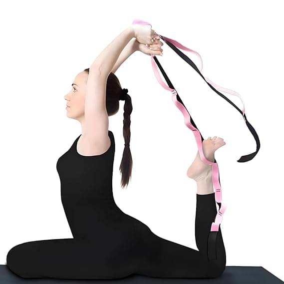 Exercise Polyester Band 9 Loops Stretching Strap for Fitness Physical Therapy Pilates Nylon Yoga Strap (Blue) Pack of 1 Exercise Polyester Band 9 Loops Stretching Strap for Fitness Physical Therapy Pilates Nylon Yoga Strap (Blue) Pack of 1