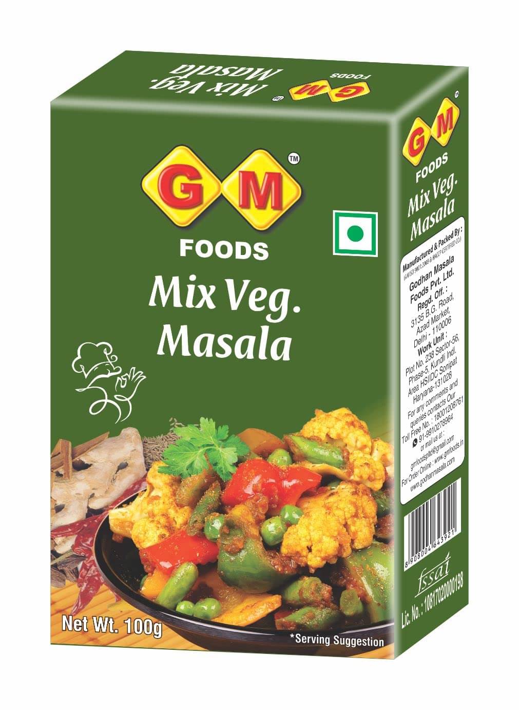     			GM FOODS Mix Vegetable Masala Instant Mix 200 gm