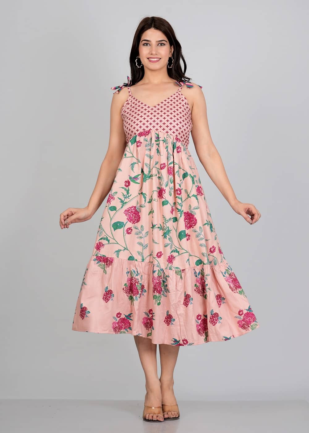 Gobya Rayon Printed A-line Women's Kurti - Pink ( Pack of 1 ) - Kurtis, Tunics | Buy online on ZillyBuy