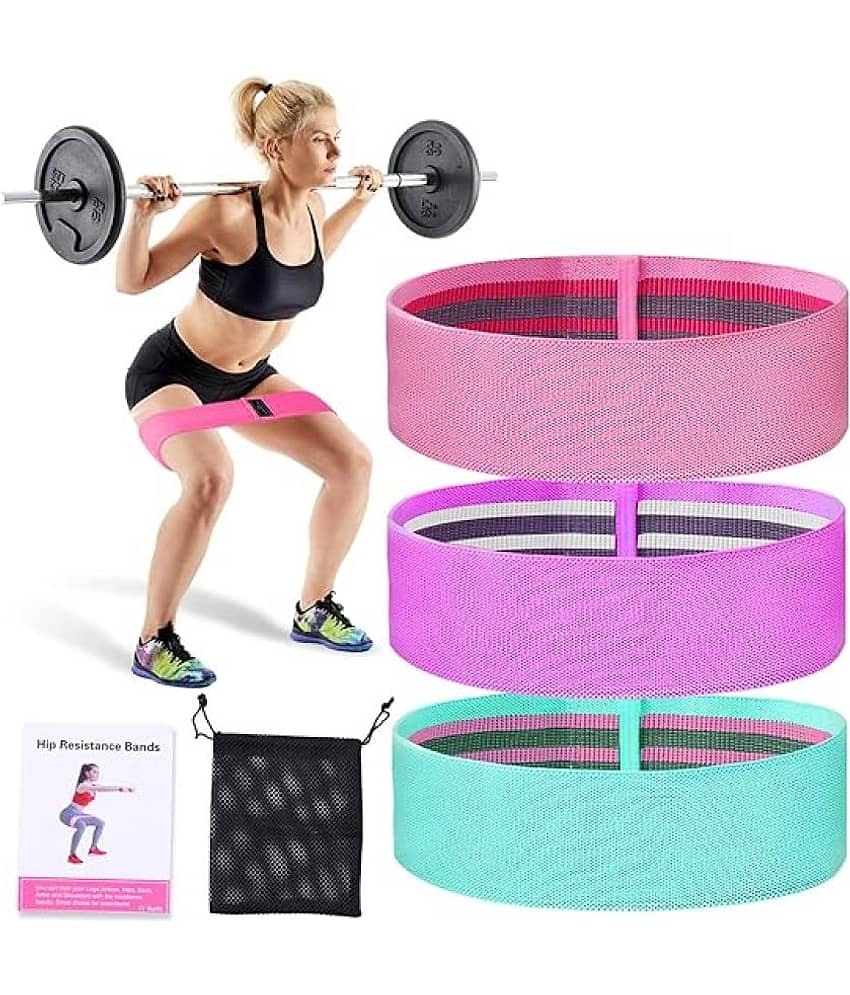 Hip Resistance Bands - Set of 3, Designed for Yoga, Home & Gym, Versatile Bands for Hips, Legs, Stretching, Toning, Ideal for Women & Men - Sports and Fitness Equipment | Buy online on ZillyBuy
