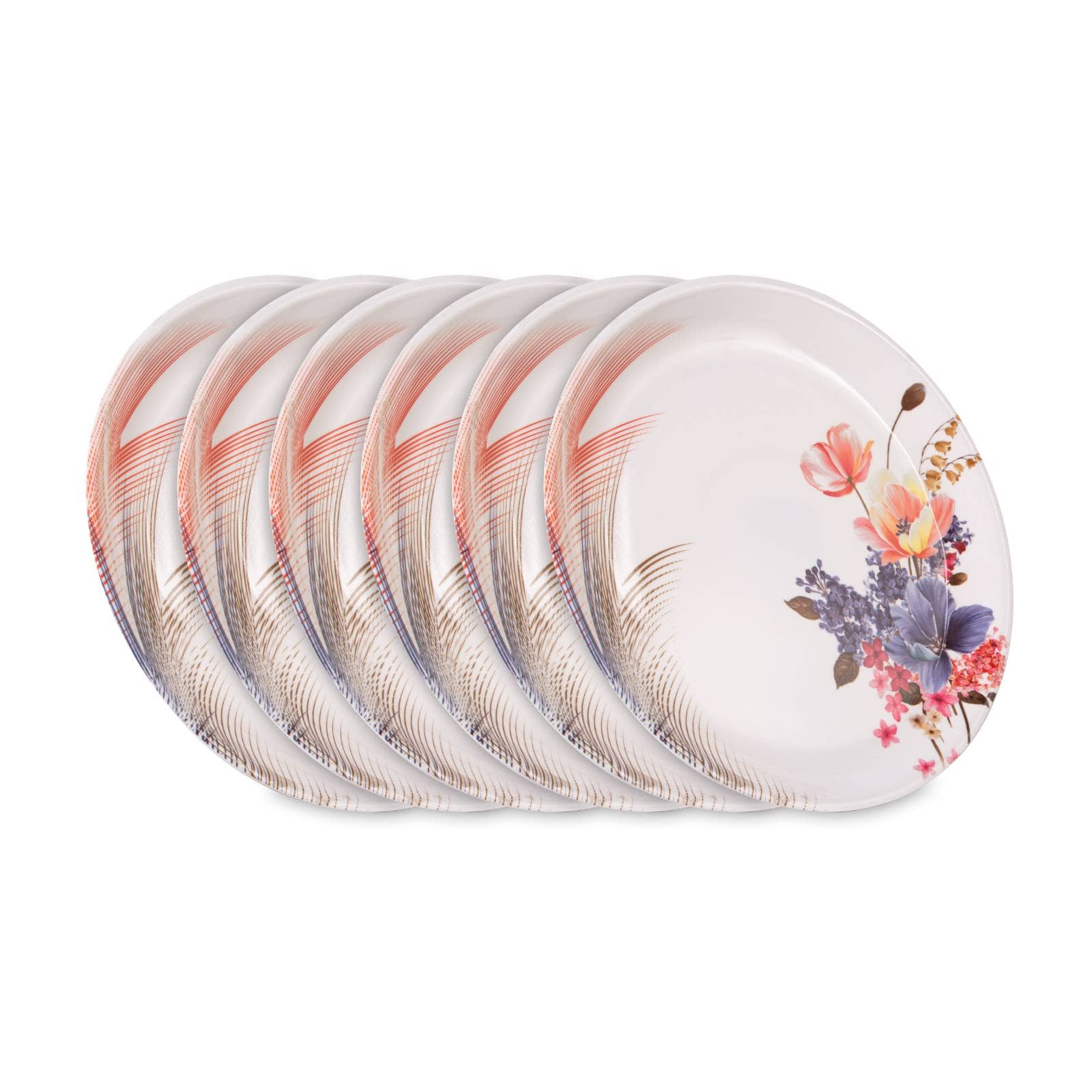 HomePro 6 Pcs Melamine Multi Color Half Plate
