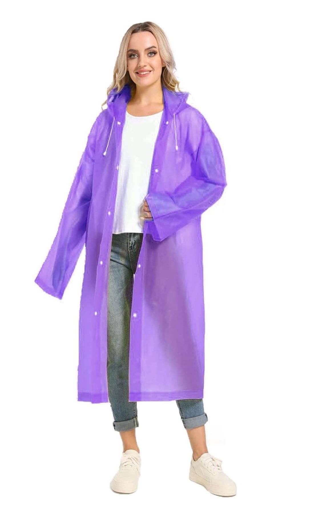 Infispace Polyester Long Raincoat - Purple Infispace Polyester Long Raincoat - Purple