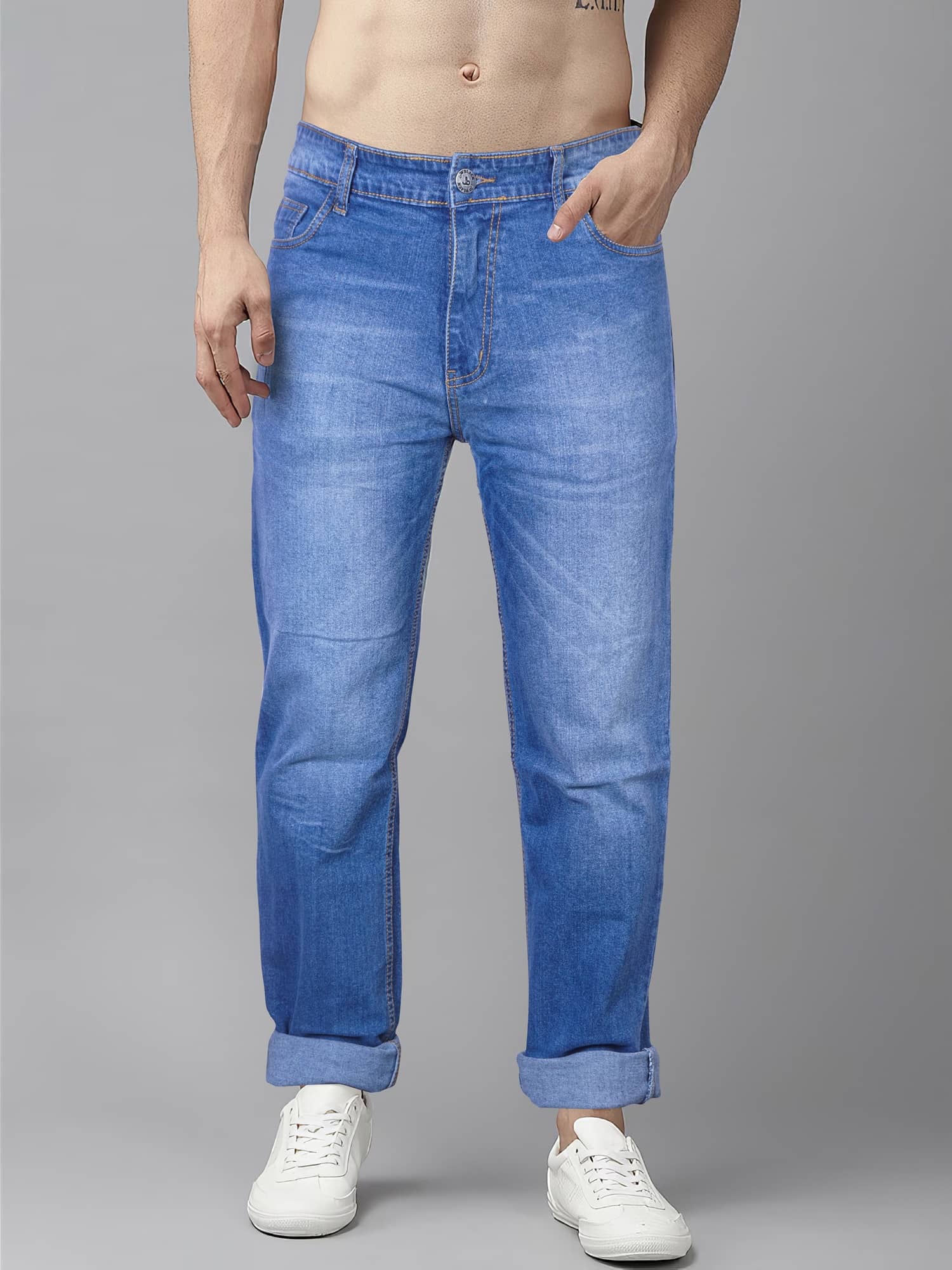 JB JUST BLACK Slim Fit Faded Men's Jeans - Blue ( Pack of 1 ) - Jeans | Buy online on ZillyBuy