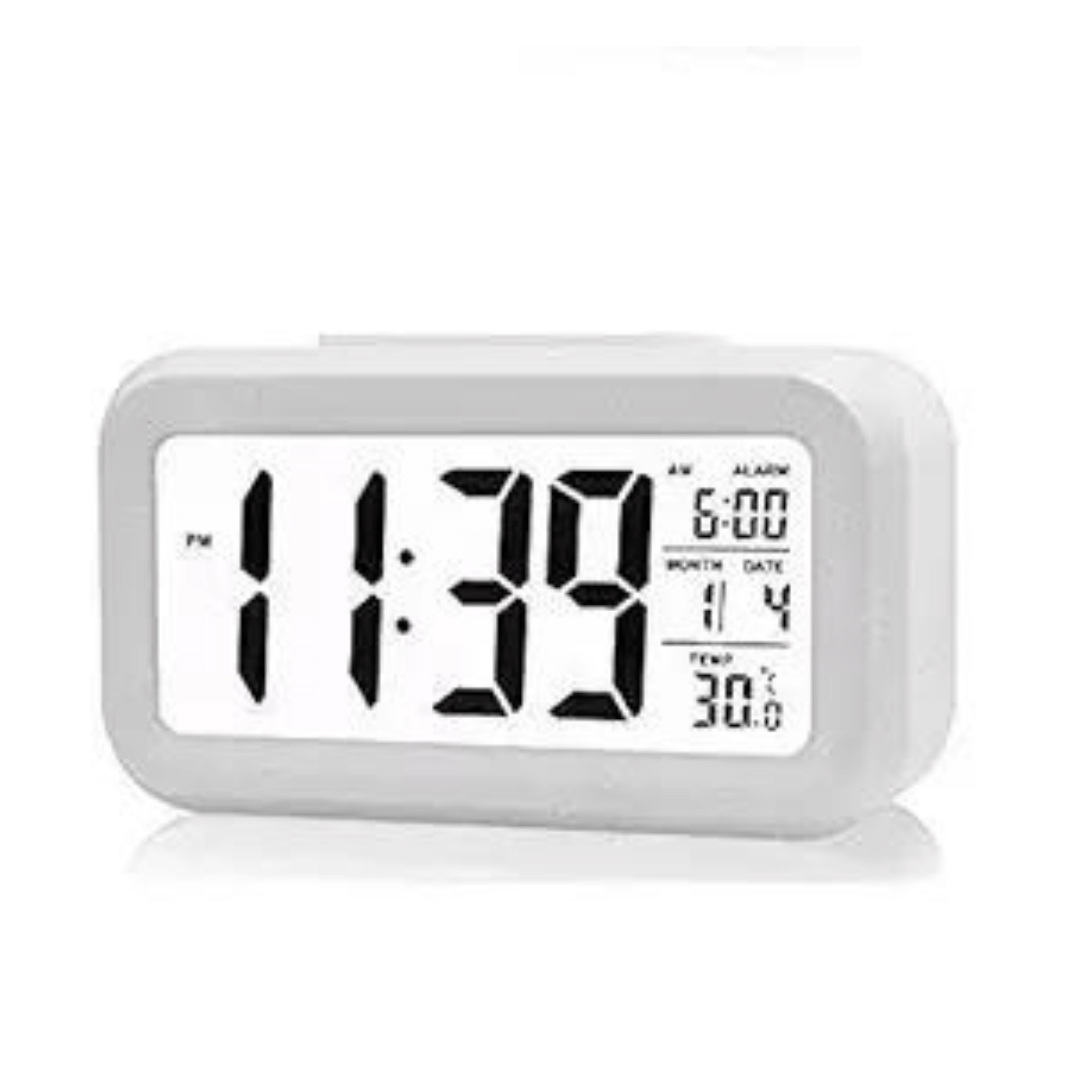     			Kadio Digital Plastic Rectangular Table Clock - Pack of 1