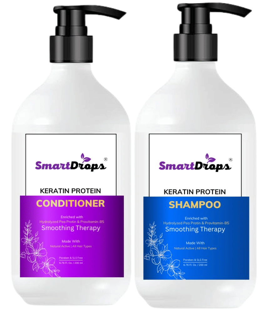     			Keratin Smooth Conditioner And Shampoo For Dry Frizzy Hair, Soft Silky Shine