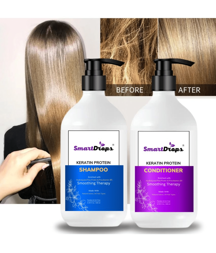 Keratin Smooth Conditioner And Shampoo For Soft & Silky Hair, Instant Anti Frizz Damage Repair Keratin Smooth Conditioner And Shampoo For Soft & Silky Hair, Instant Anti Frizz Damage Repair