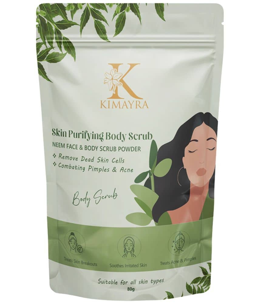 Kimayra Neem Skin Purifying Face/Body Scrub Powder-Bathing Scrub -Pimple-Free Clear Skin Scrub