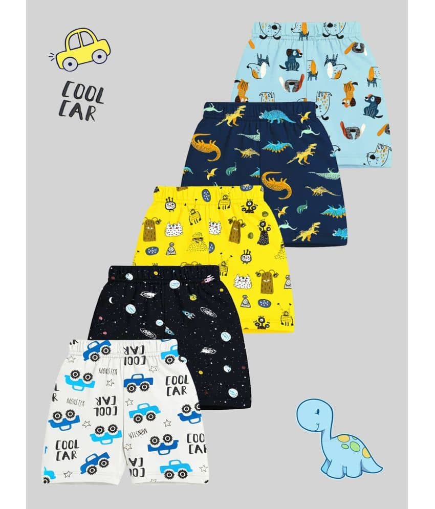 Kuchipoo Pack of 5 Cotton Blend Shorts For Boys ( Multi Color ) - Shorts | Buy online on ZillyBuy
