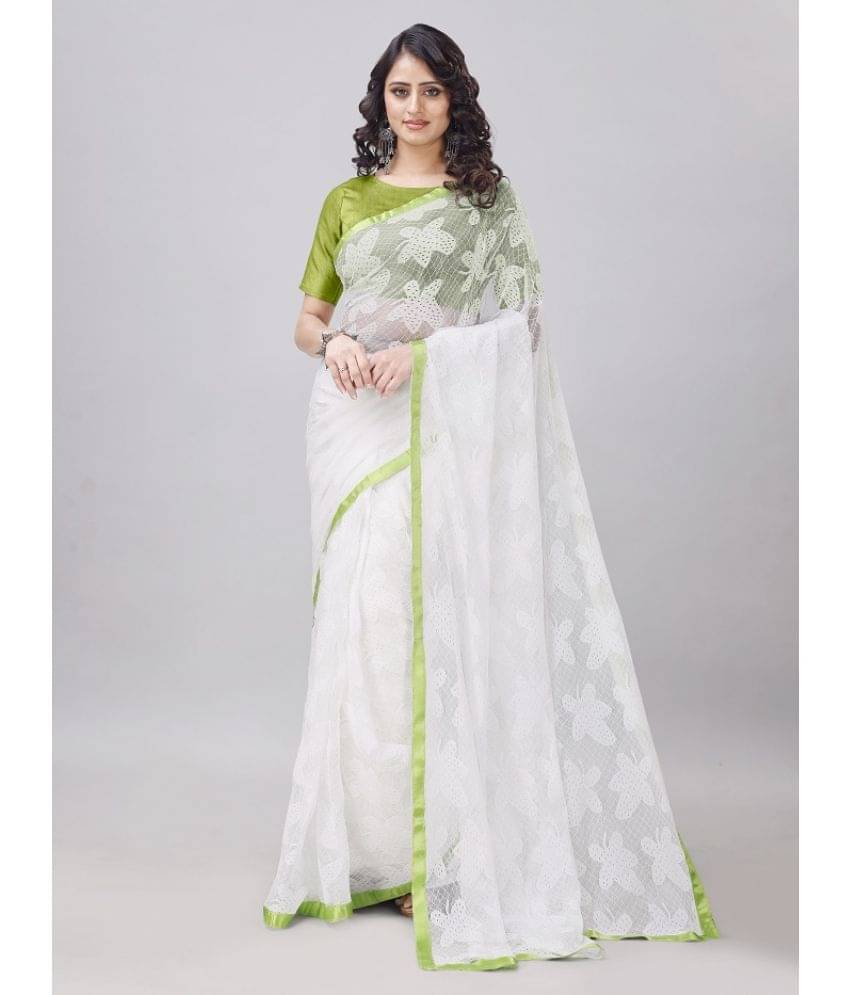    			LEOSAGI Net Self Design Saree With Unstitched Blouse Piece ( Olive )