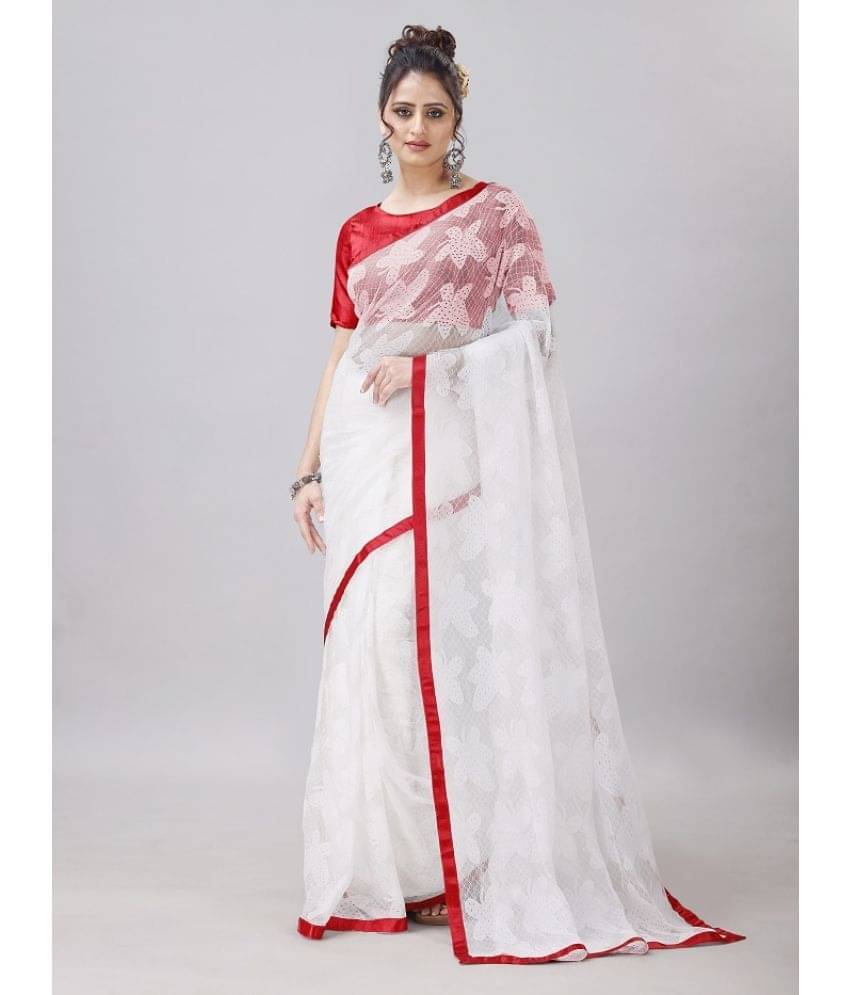 LEOSAGI Net Self Design Saree With Unstitched Blouse Piece ( Red ) LEOSAGI Net Self Design Saree With Unstitched Blouse Piece ( Red )