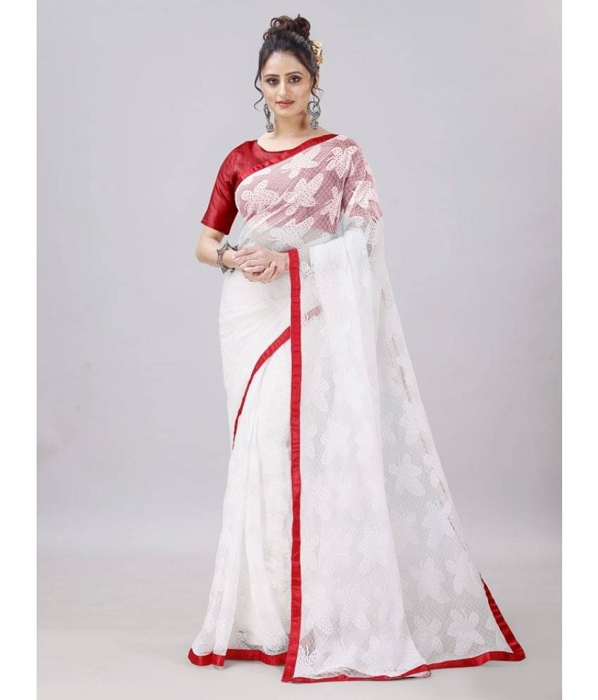     			LEOSAGI Net Self Design Saree With Unstitched Blouse Piece ( Maroon )
