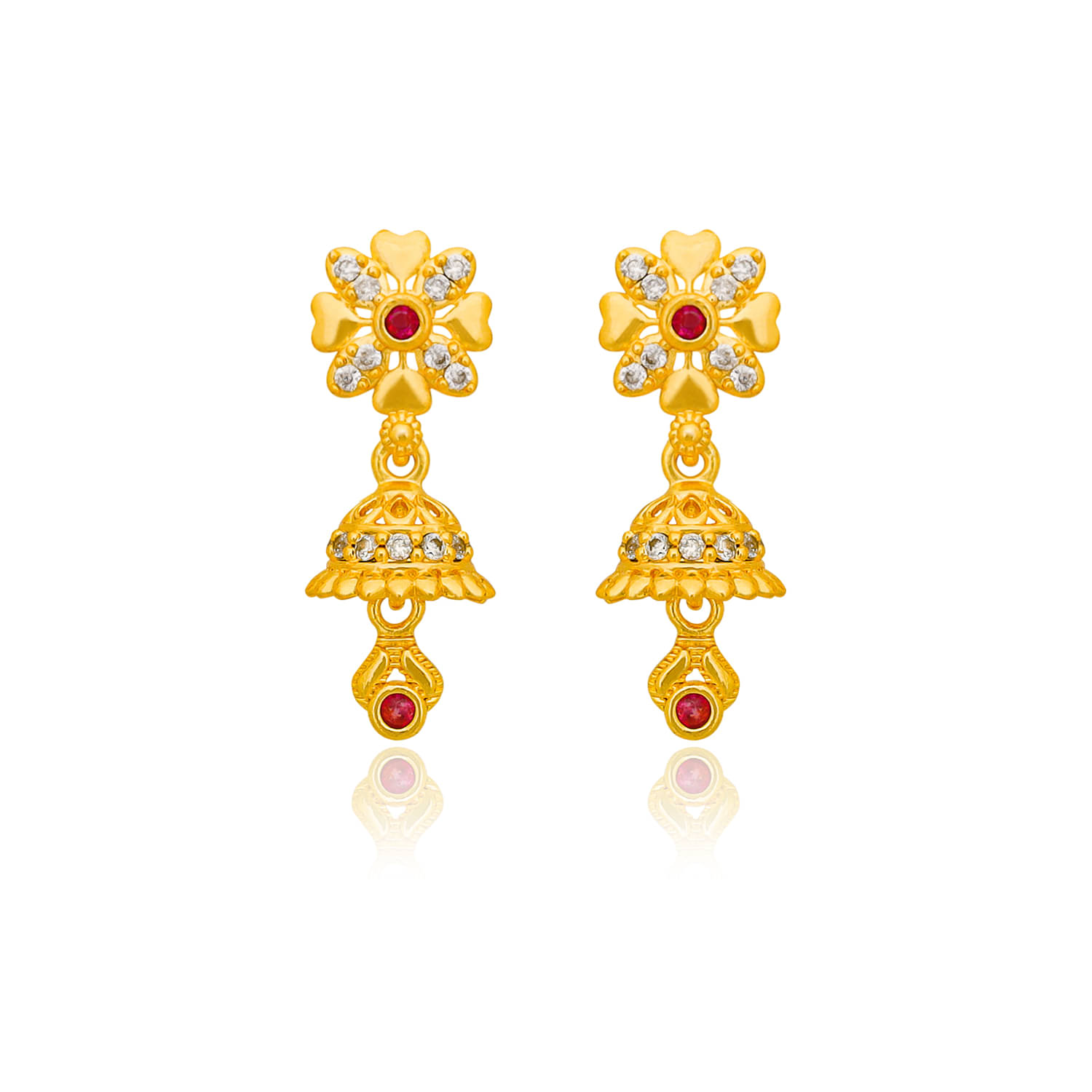     			LUV FASHION Golden Jhumki Earrings ( Pack of 1 )
