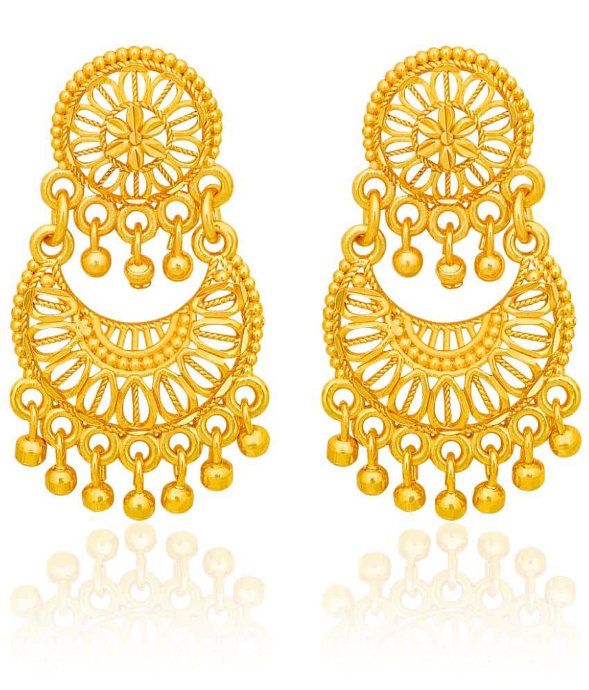 LUV FASHION Golden Jhumki Earrings ( Pack of 1 ) - Earrings | Buy online on ZillyBuy