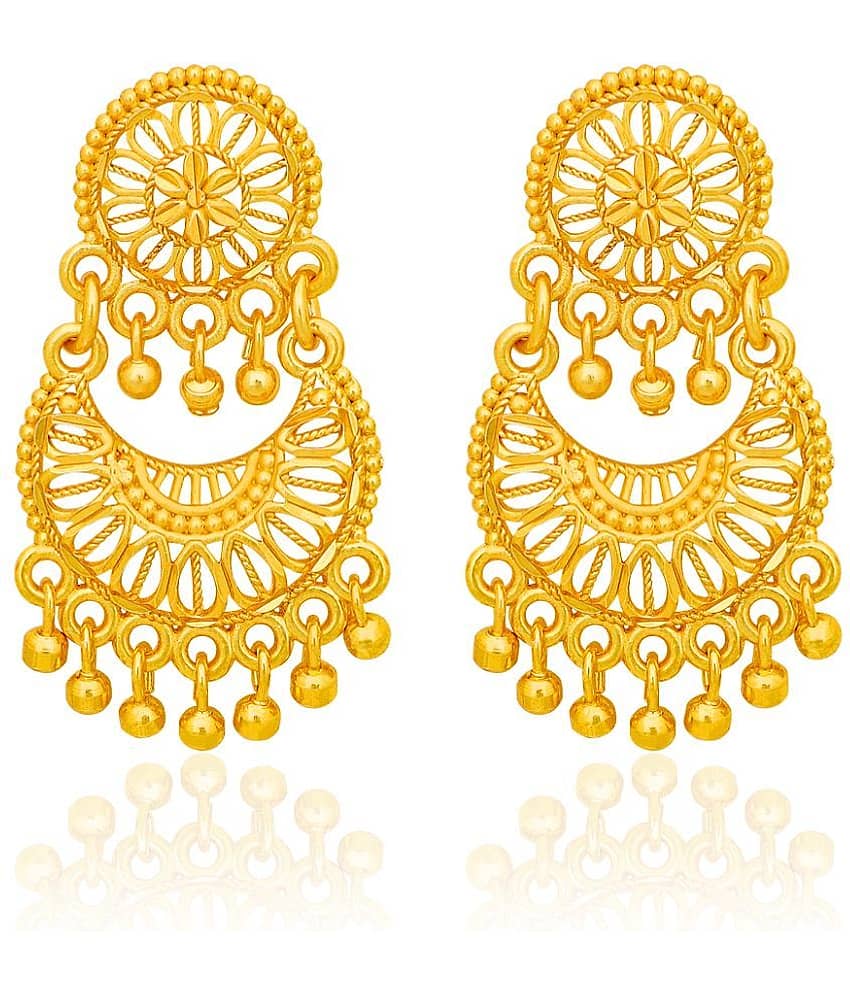 LUV FASHION Golden Jhumki Earrings ( Pack of 1 ) - Earrings | Buy online on ZillyBuy