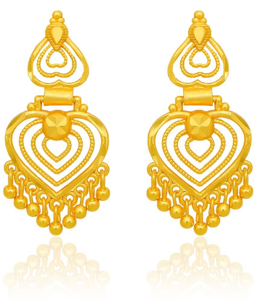 LUV FASHION Golden Jhumki Earrings ( Pack of 1 ) - Earrings | Buy online on ZillyBuy