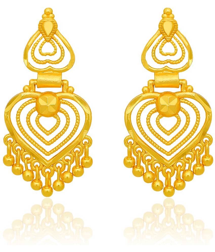 LUV FASHION Golden Jhumki Earrings ( Pack of 1 ) - Earrings | Buy online on ZillyBuy